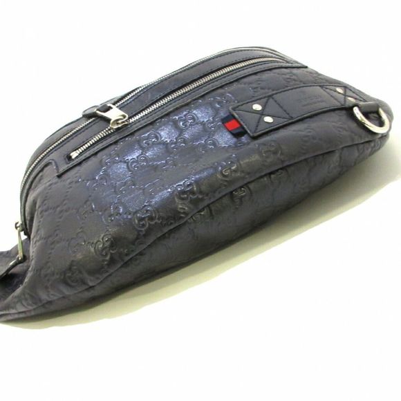 Gucci Stripe Waist Pouch Dark Navy Leather - Picture 4 of 12